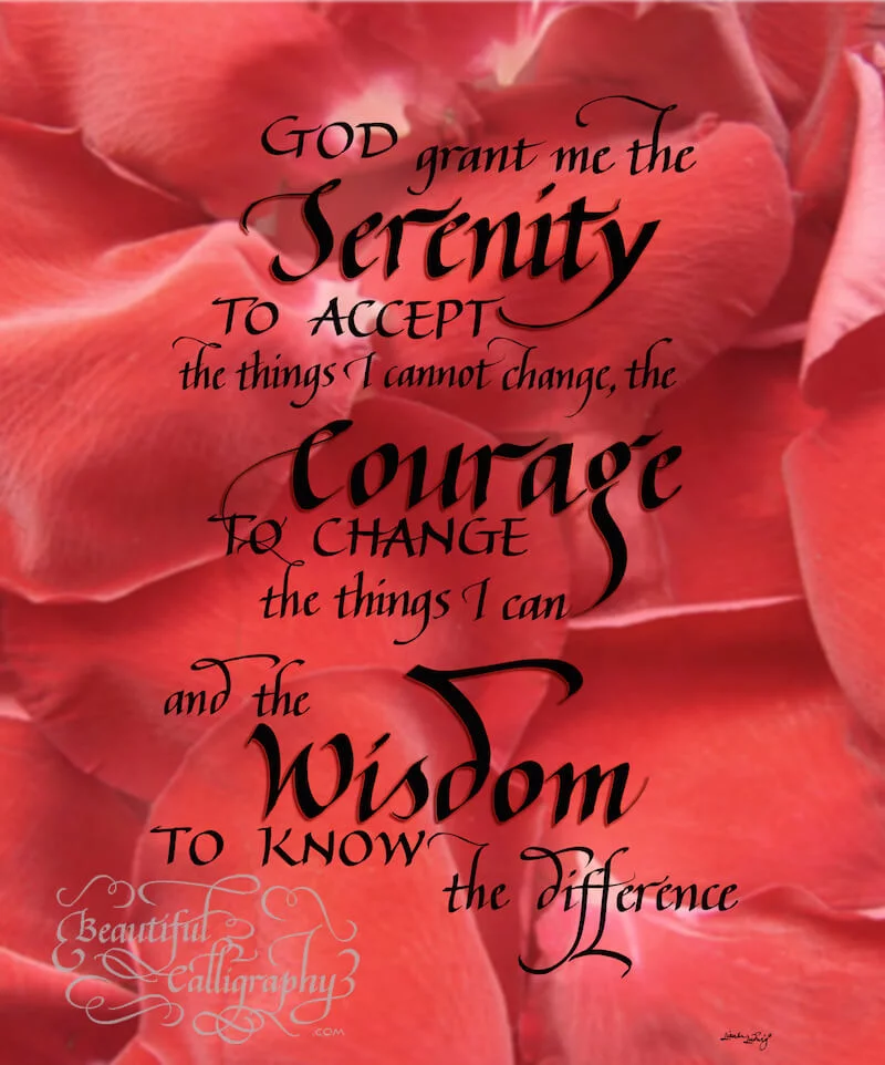 Serenity prayer mantra to accept your body